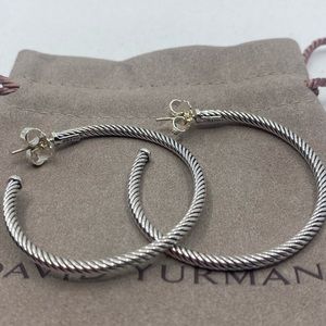 David Yurman Large Cable Hoop Earrings 2"